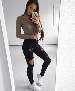 Cute Winter Outfits, Black Jeans Casual Outfit, Winter clothing: 