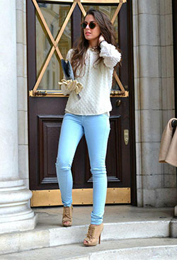Pastel blue jeans. Pastel blue jeans. Brighten Up Your Spring Wardrobe With Colored Jeans: Denim Outfits,  Blue Jeans,  shirts,  Blue Denim,  Blue Dress  