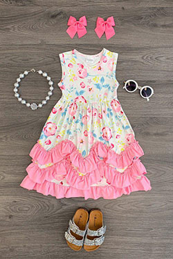 Cassidie Ruffle Dress - PINK/BLOSSOM: 