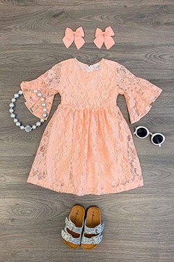 Coral Lace Dress: 