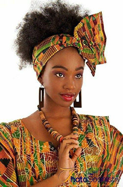 Black Girls Head tie, Kente cloth: 