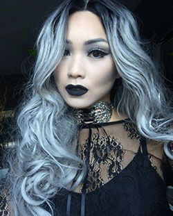 Goth Style Make-Up Ideas For Girls: Hair Color Ideas,  Gothic fashion,  Goth dress outfits,  Gothic Beauty  