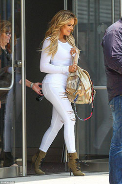 Khloe Kardashian wears lightning-slashed dress as she attends BookCon: Slim-Fit Pants,  Kim Kardashian,  Kourtney Kardashian,  Jeans Fashion  