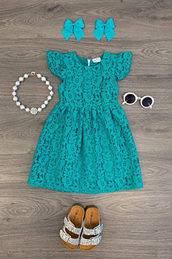 Lily Lace Dress - Jade: 