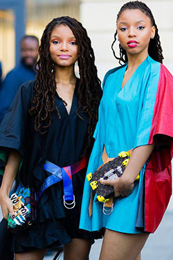 Chloe X Halle. More of the Best Street Style From Paris Fashion Week: Long hair,  Halle Bailey,  Chloe Bailey  