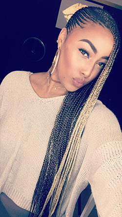 Black Girl Box braids, Black hair: Bob cut,  African hairstyles,  Mohawk hairstyle,  Braids Hairstyles,  Black Hairstyles  