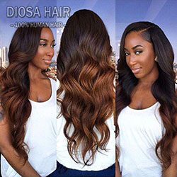 Black Girls Lace wig, Brown hair: 