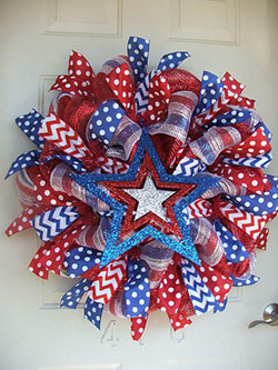 Deco wreaths 4th of july: Christmas Day,  Christmas decoration,  United States,  Hessian fabric,  Independence Day,  Deco mesh  