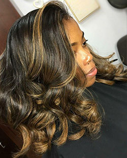 Human hair color. Black Girls Hair highlighting, Brown hair: 