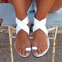 Shop Clearance Items Online Women's Fashion Summer Sexy Flat White Sandals Flip Flop Bohemian Sandals Ankle Casual Roman Sandals: 