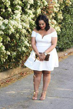 Spring Freshness: party outfits,  Plus size outfit,  Vestido Rodado,  White Dress  