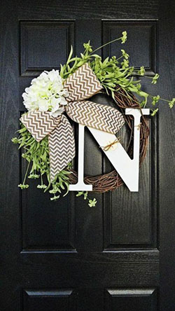 Wreaths for front door: Christmas Day,  Flower Bouquet,  Floral design,  Hessian fabric  