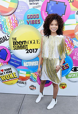 Storm Reid Fringed Top: Los Angeles,  Yara Shahidi,  Ava DuVernay,  Teen Vogue,  Storm Reid Red Carpet Fashion  