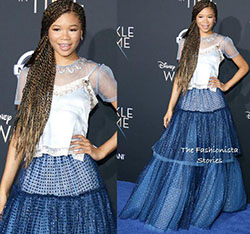 Storm Reid in Coach 1941 at the 'A Wrinkle In Time' LA Premiere: Los Angeles,  Stock photography,  Rowan Blanchard,  Storm Reid Red Carpet Fashion  