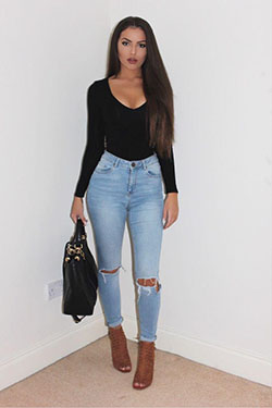 Styling Ripped Jeans | whateverjulieta: Denim Outfits,  Ripped Jeans,  Slim-Fit Pants  