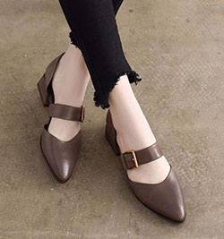 Summer Leather Mid Heels Coffee Sandals: High-Heeled Shoe,  Ballet flat,  High Heel Ideas,  Best Stilettos Ideas,  Peep-Toe Shoe  