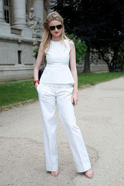 Tomorrow's #officeoutfit: All-white everything!: Street Style,  Fashion photography,  Sleeveless shirt  