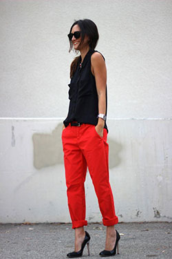 Black pants red shirt Casual wear  Dinner Party Outfit  Casual wear  dinner outfits