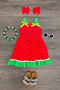 Watermelon Polka Dot Dress: 