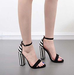 Shoes for Ladies. Woman fashion Concise zebra stripe shoes ladies Buckle High heel sandals: High-Heeled Shoe,  Court shoe,  Stiletto heel,  High Heel Ideas,  Best Stilettos Ideas,  Peep-Toe Shoe,  shoes,  Heel Shoes  