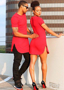 Black Love His Her Couple Relationship Matching Swag Jordan's Louboutin High Heel: Couple Matching Outfit,  Best Friends Matching Outfits,  Matching Outfits  