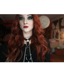 Brown hair, Hair coloring - hair, brown: Red hair,  Gothic fashion,  Goth dress outfits  