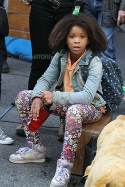 quvenzhane wallis annie | Quvenzhane Wallis on the set of 'Annie': 