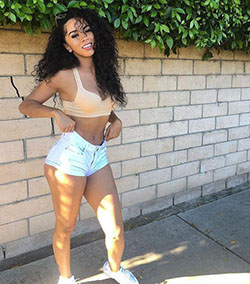 Black Denim Shorts. Jeans Short Casual wear Brittany Renner: Black Swag Outfits,  Brittany renner  