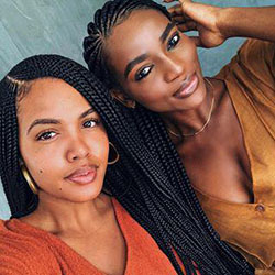 Black Girl Box braids, French braid: Afro-Textured Hair,  Bob cut,  African hairstyles,  Black Hairstyles,  Regular haircut  