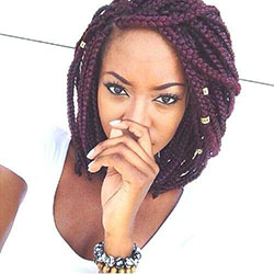 Black Girl Bob cut, Box braids: Afro-Textured Hair,  Short hair,  Hair highlighting,  Cute Girls Hairstyle  