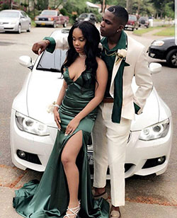 Cute Wedding Outfit Ideas For Black Couples: Backless dress,  Strapless dress,  Prom Dresses,  Prom outfits,  Black Couple Wedding Outfits  