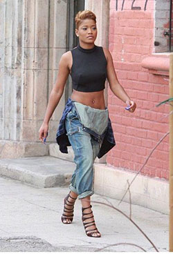 Human hair color, Keke Palmer, Brotherly Love: Short hair,  Pixie cut,  Black Celebrity Fashion,  Celebrity Outfit Ideas  