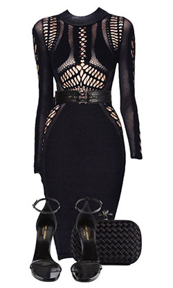 Perfect Polyvore Casual Party Outfit: Bandage dress,  Julien Macdonald,  Polyvore Party Dress  