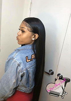 Black Girls Lace wig Black hair: 