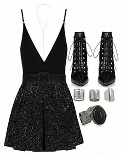 Little black dress ideas, night party closet: Boot Outfits,  Polyvore Party Dress  