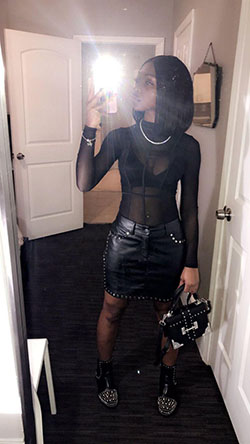 Black Girls Casual wear Fashion Nova: Leather skirt,  dope outfits  