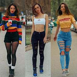 Black Girls Ripped jeans Casual wear: High-Heeled Shoe,  Black Ripped Jeans Outfits  