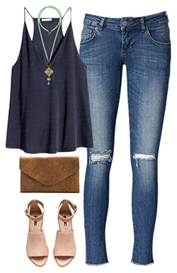 Outfits Casuales para, Polyvore Summer Casual wear, Ripped jeans: Casual Outfits,  Outfit Ideas,  Polyvore Outfits Summer  