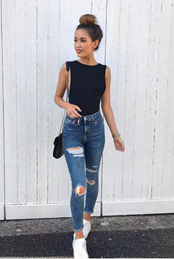 Urban Outfit Slim-fit pants, Ripped jeans: Fashion outfits,  Street Outfit Ideas  