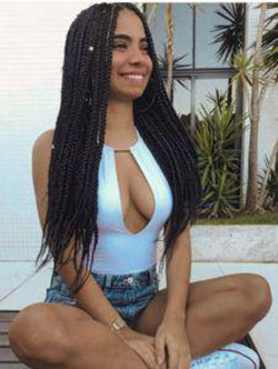 Black Girl Box braids, Crochet braids: Lace wig,  Synthetic dreads,  Cute Girls Hairstyle  