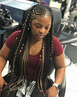 Tribal braids black girls: Afro-Textured Hair,  Crochet braids,  Box braids,  French braid  
