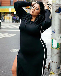 Black Long Dress For Plus Size Women: Plus-Size Model  