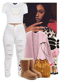 Baddie Clothing Accessories, Casual wear: winter outfits,  Baddie Outfits,  Ugg boots  