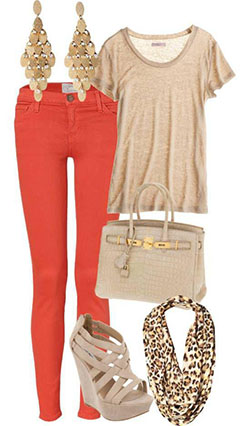 TW beige Hose, Polyvore Summer Casual wear, Slim-fit pants: Polyvore Outfits Summer  