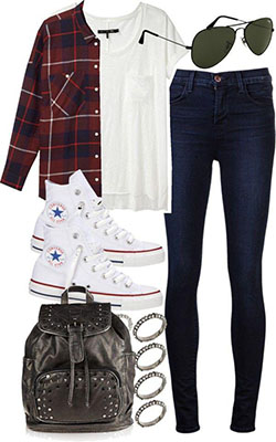 Wear with Converse, Baddie Casual wear, School Outfits: Baddie Outfits,  School Outfit,  College Outfit Ideas  