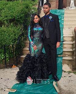 They're giving us major homecoming style goals with these bold blue looks!: Royal blue,  Prom Dresses,  Black Couple Homecoming Dresses,  Prom outfits  