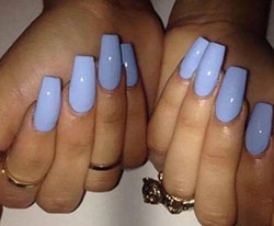 Periwinkle nails, Artificial nails, Blue nails: Baby blue,  Nail Polish,  Nail art,  Gel nails  