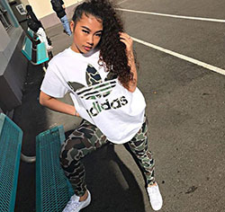 Adidas Women Green, Baddie Outfits Casual wear, Trefoil Tee: Black girls,  Baddie Outfits  