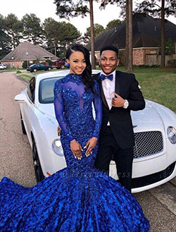 Black couple beautiful homecoming outfits Royal blue: party outfits,  See-Through Clothing,  Royal blue,  Black Couple Homecoming Dresses  