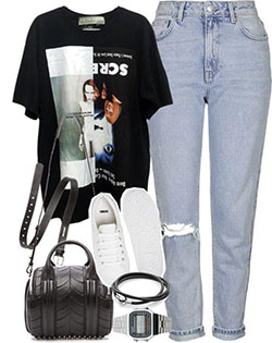 Fall Outfit Casual wear - jeans, clothing, fashion, t-shirt: Fall Outfits,  Outfits Polyvore,  Printed T-Shirt  